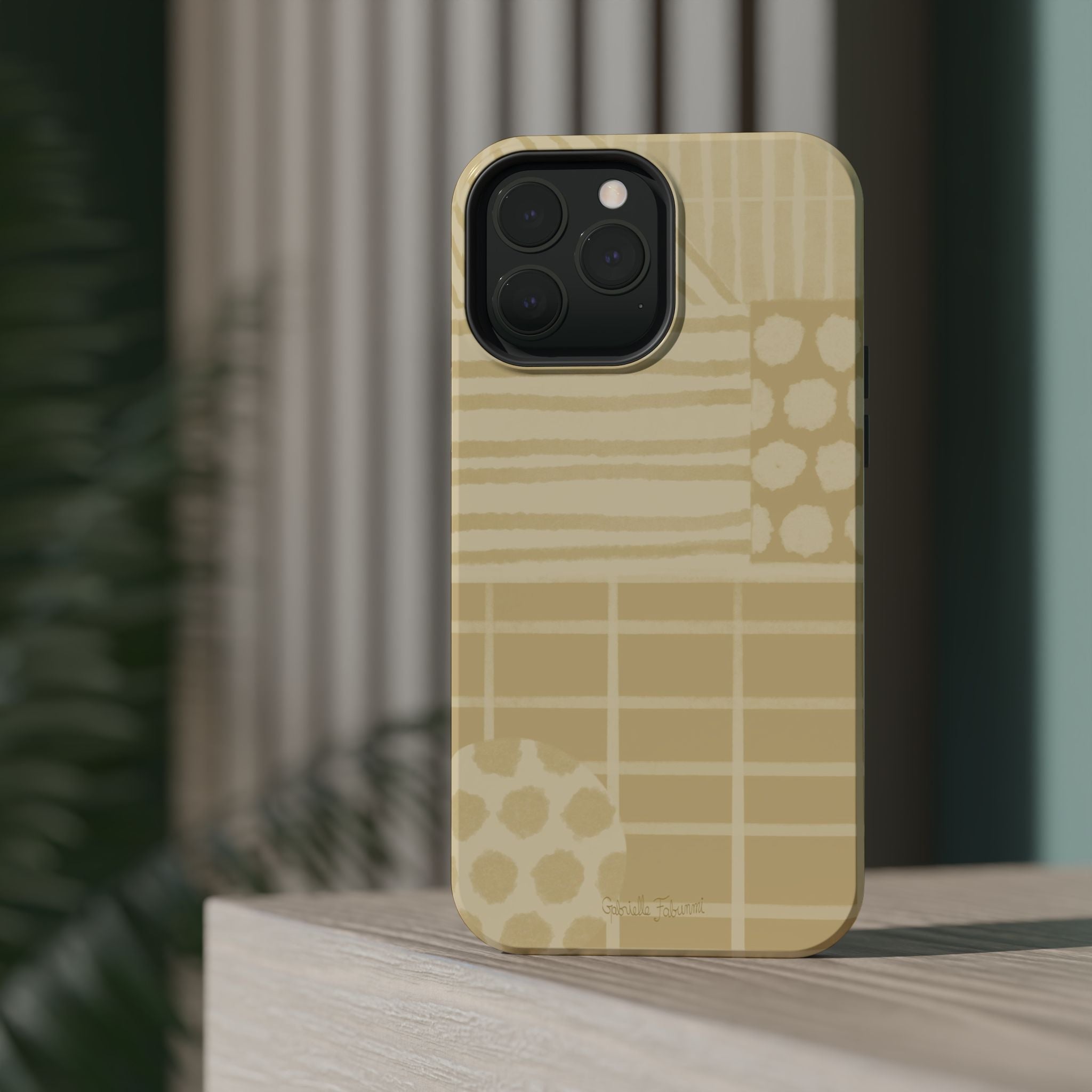 Magnetic Impact-Resistant Phone Case — Neutral Geometric Pattern