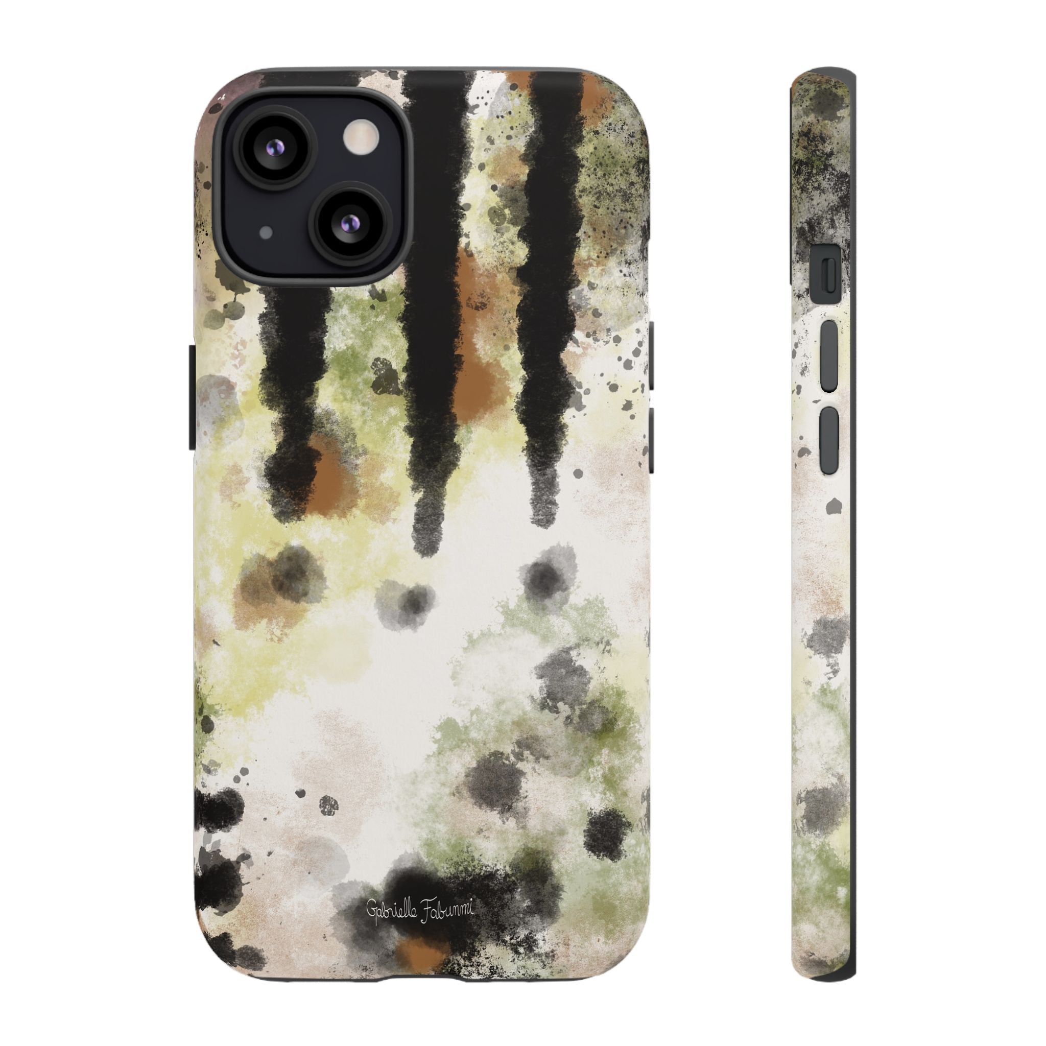 Abstract Camouflage Tough Phone Case — Watercolor Drip Design