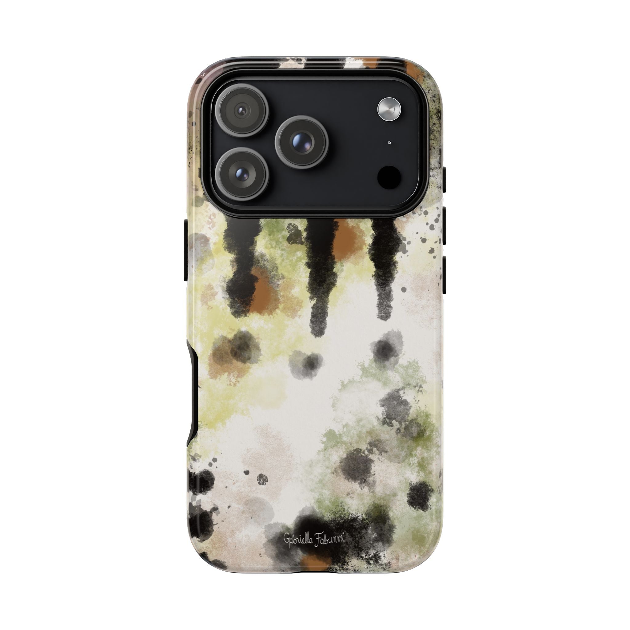 Abstract Camouflage Tough Phone Case — Watercolor Drip Design