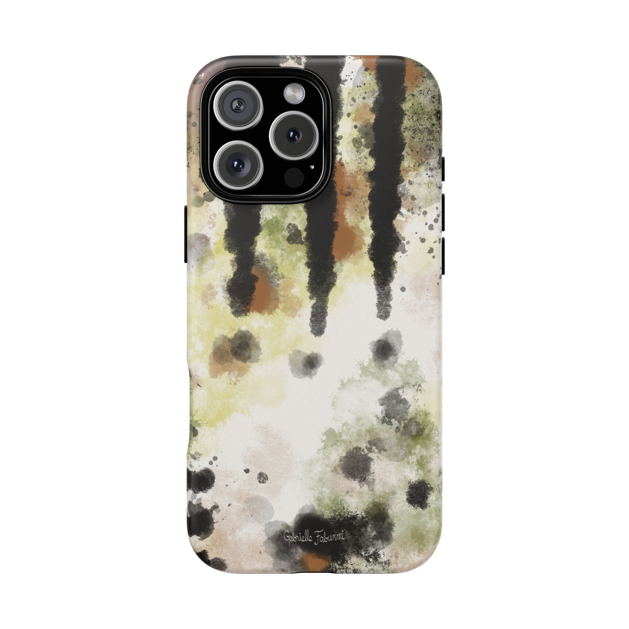 Abstract Camouflage Tough Phone Case — Watercolor Drip Design