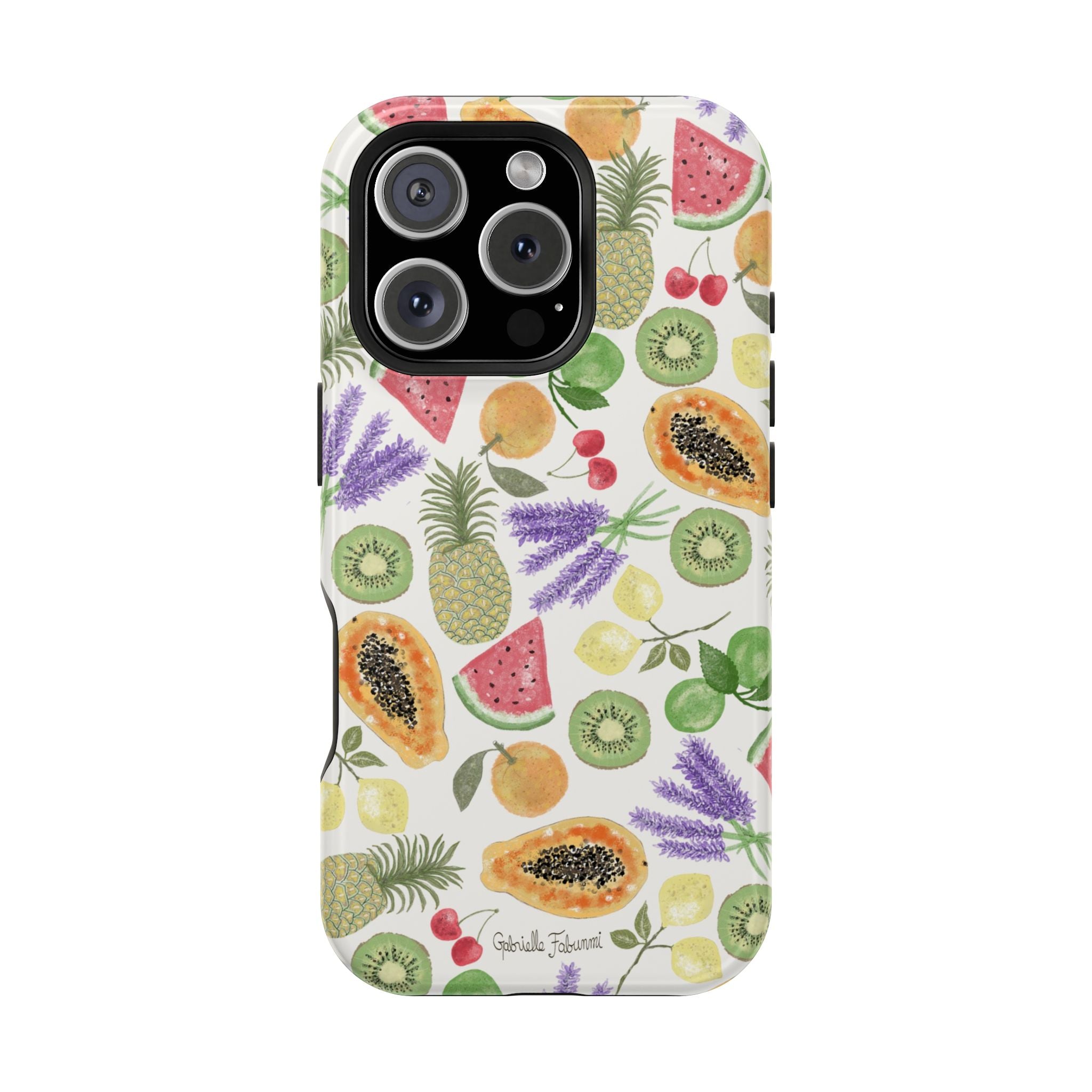 Tropical Fruit Magnetic Impact Phone Case — Watercolor Kiwi, Papaya & Watermelon