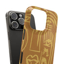 Abstract Face Line Art Slim Phone Case | Minimalist Brown Sketch