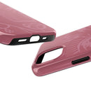 Abstract Line Face Tough Phone Case | Blush Pink Minimalist Art