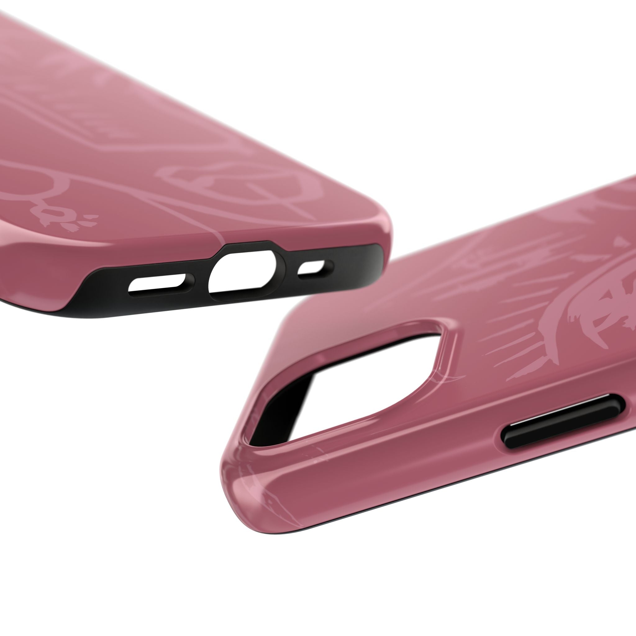 Abstract Line Face Tough Phone Case | Blush Pink Minimalist Art
