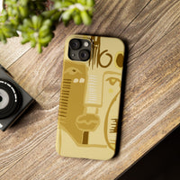 Abstract Face Art Slim Phone Case | Minimalist Neutral Tones