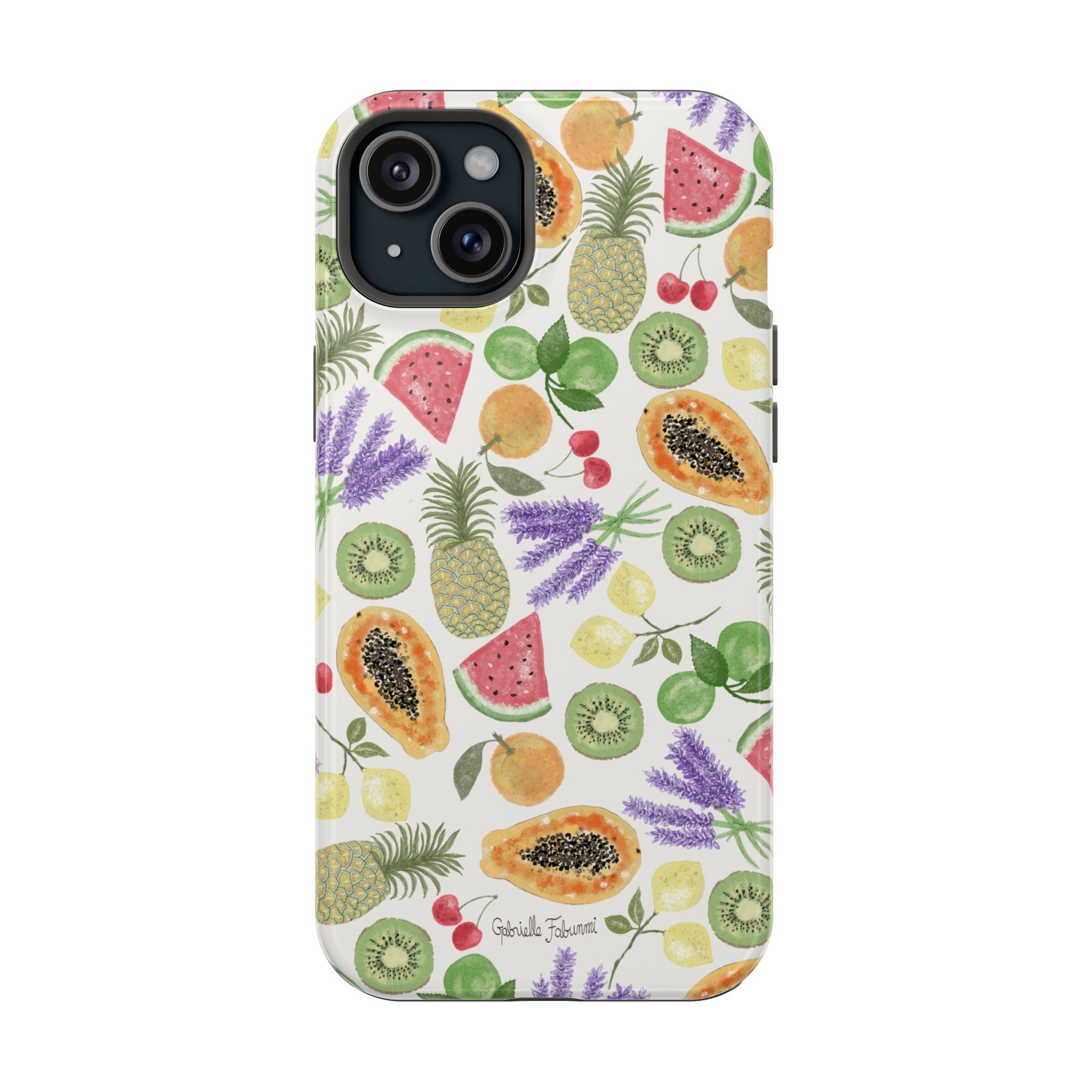 Tropical Fruit Magnetic Impact Phone Case — Watercolor Kiwi, Papaya & Watermelon