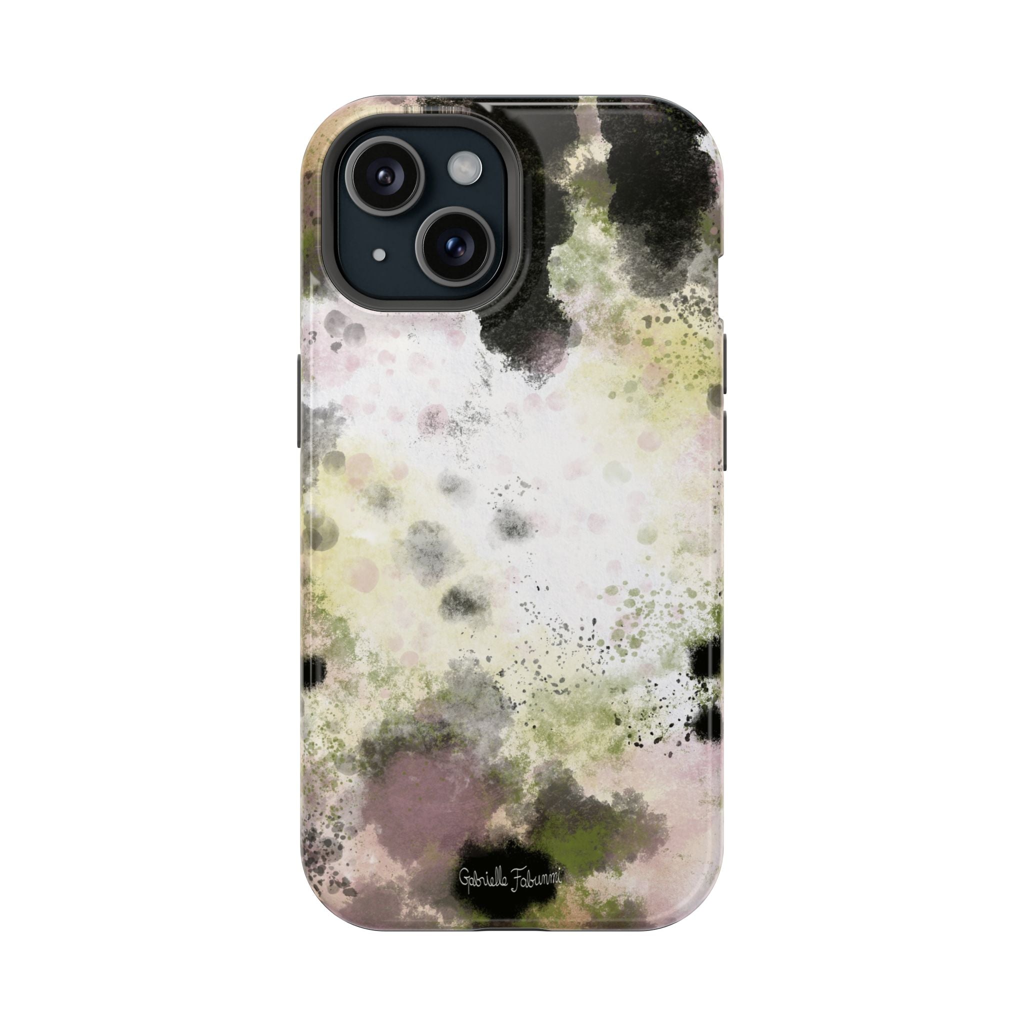 Watercolor Moss Phone Case — Impact‑Resistant Magnetic iPhone Cover