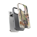 Watercolor Ink Splash Tough Phone Case — Abstract Olive, Blush & Charcoal Protective Cover
