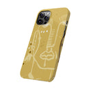 Abstract Line Face Slim Phone Case | Minimalist Art, Mustard Yellow