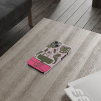 Slim Phone Case — Retro Monstera Plant Pink Green Botanical Design