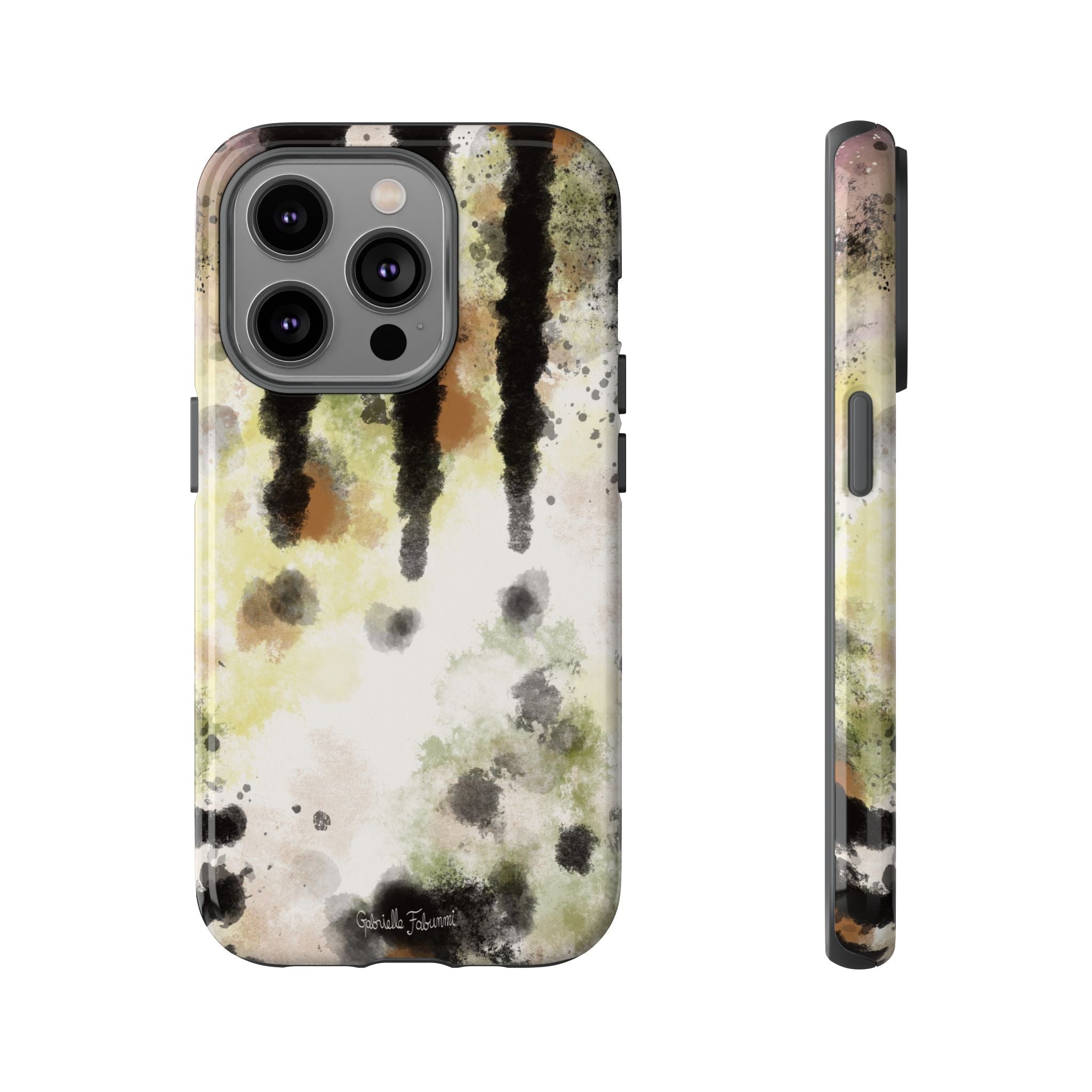Abstract Camouflage Tough Phone Case — Watercolor Drip Design