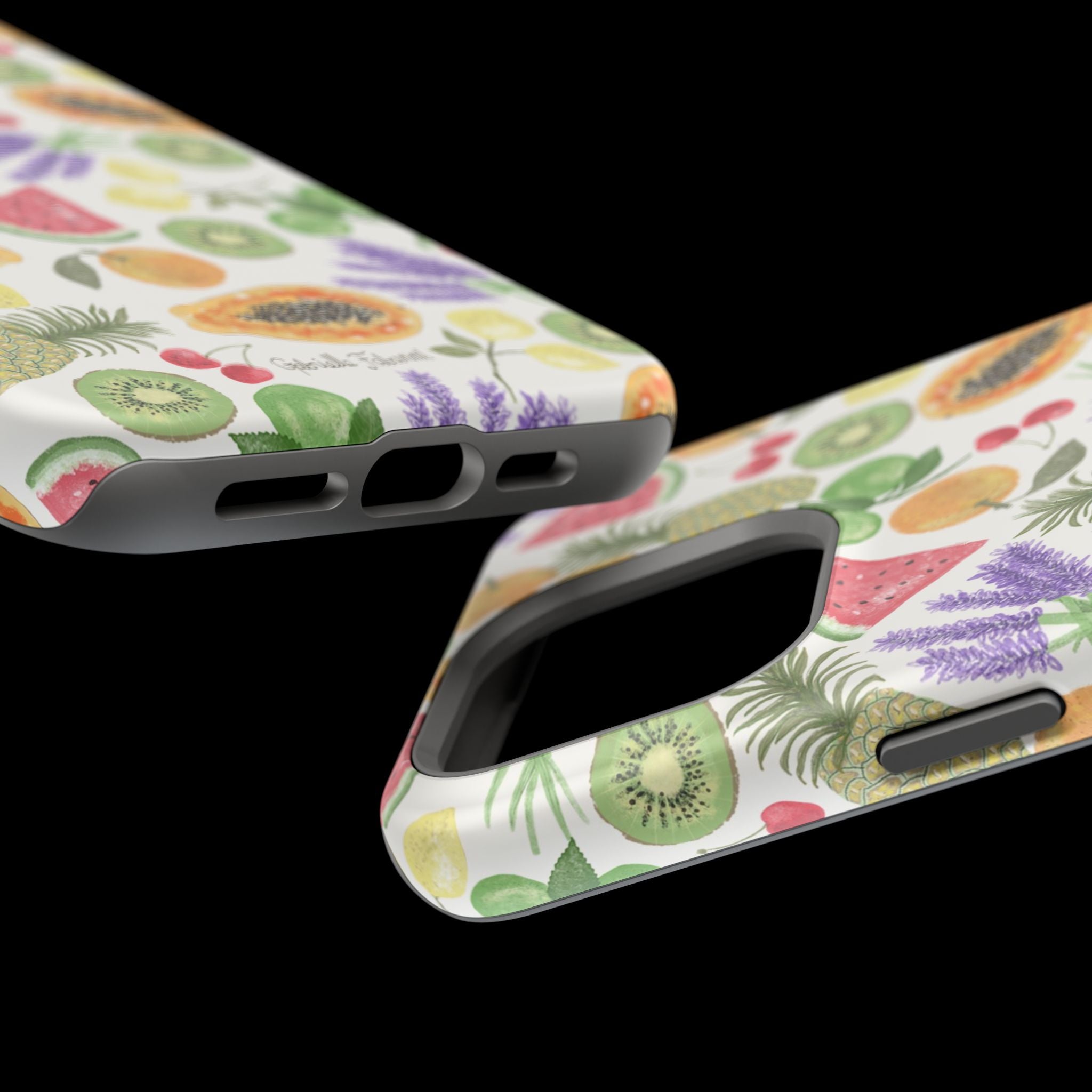 Tropical Fruit Magnetic Impact Phone Case — Watercolor Kiwi, Papaya & Watermelon