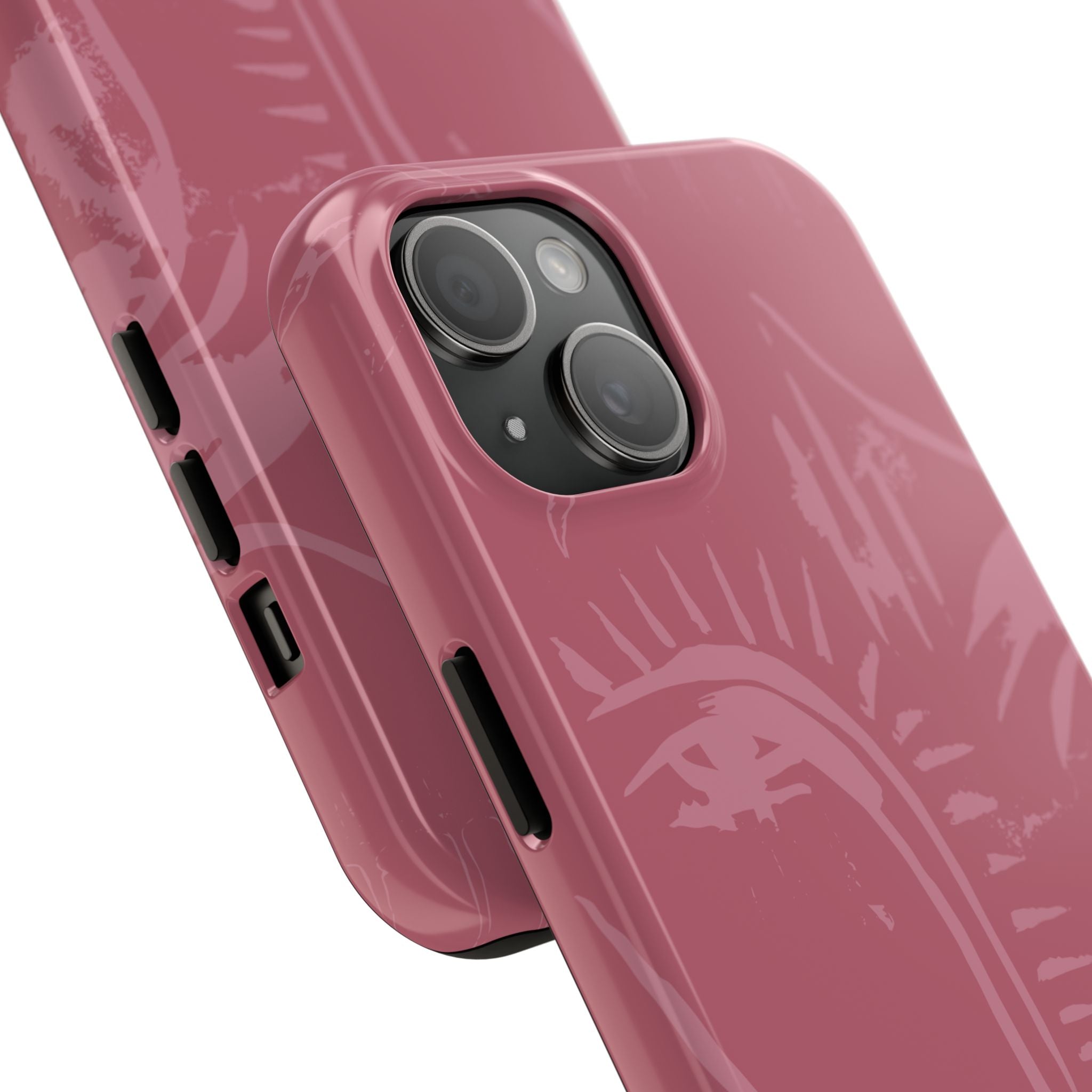 Abstract Line Face Tough Phone Case | Blush Pink Minimalist Art