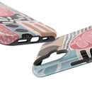 Abstract Floral Magnetic Phone Case — Impact-Resistant Protective Cover with Pink & Teal Collage Design