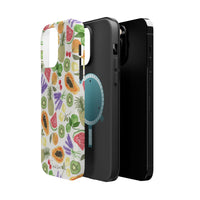 Tropical Fruit Magnetic Impact Phone Case — Watercolor Kiwi, Papaya & Watermelon