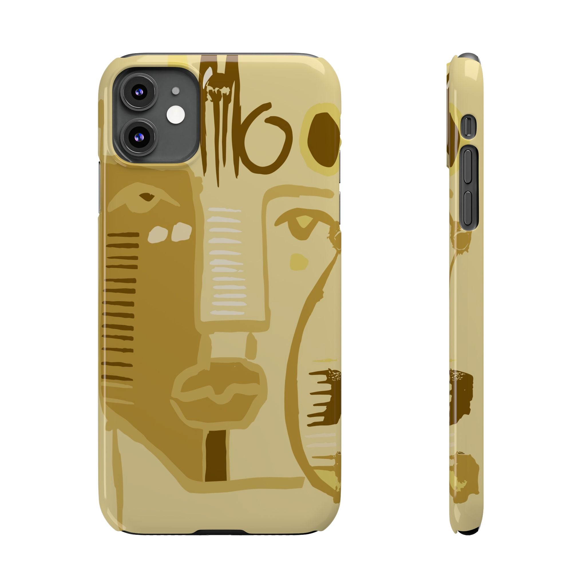 Abstract Face Art Slim Phone Case | Minimalist Neutral Tones