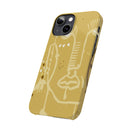 Abstract Line Face Slim Phone Case | Minimalist Art, Mustard Yellow