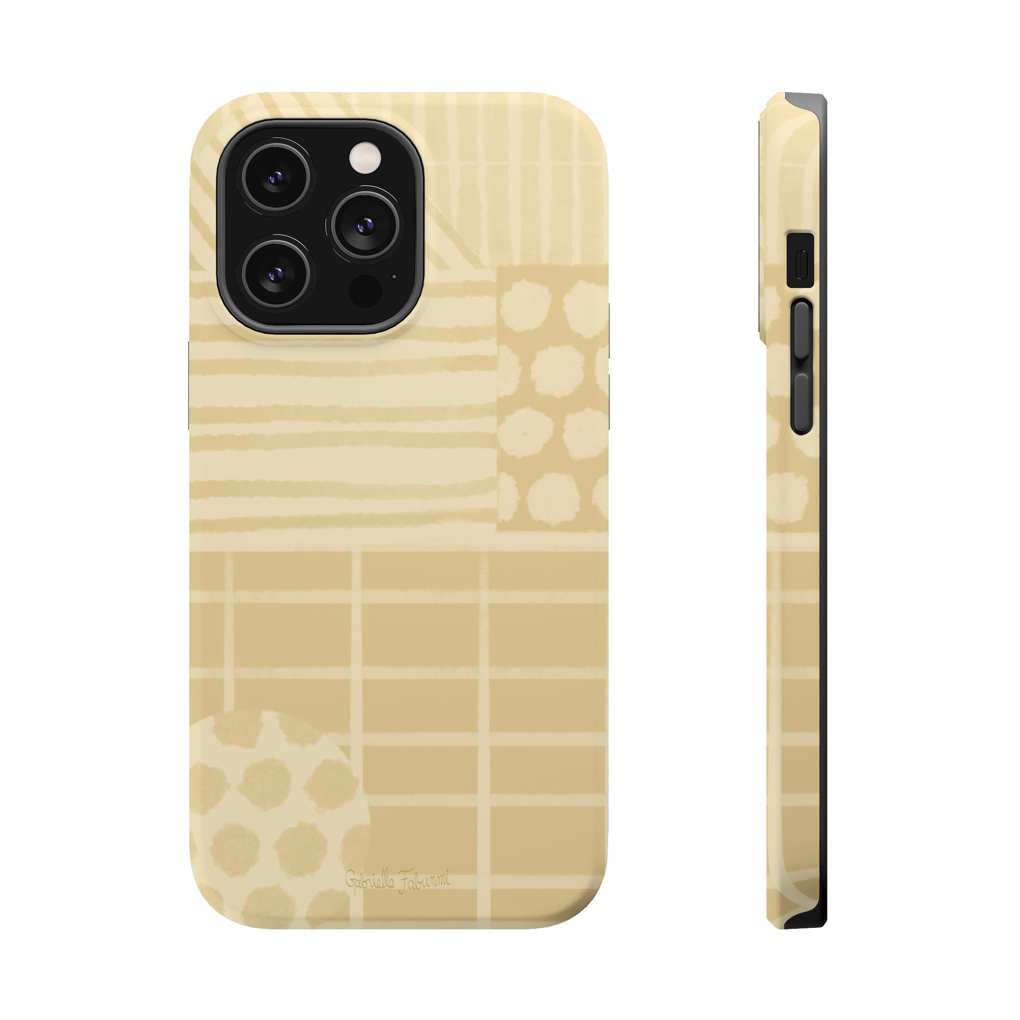 Magnetic Impact-Resistant Phone Case — Neutral Geometric Pattern