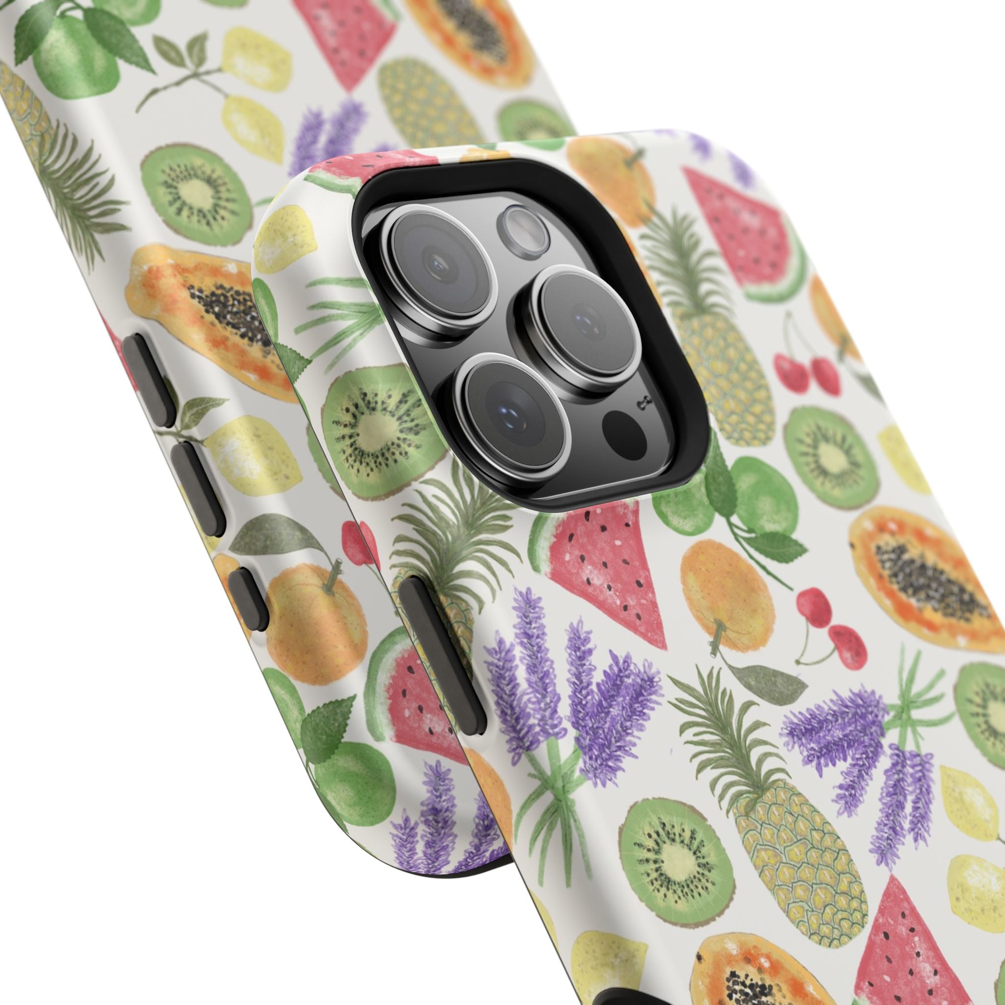 Tropical Fruit Magnetic Impact Phone Case — Watercolor Kiwi, Papaya & Watermelon