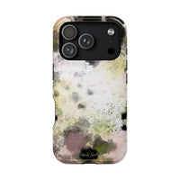 Watercolor Moss Phone Case — Impact‑Resistant Magnetic iPhone Cover