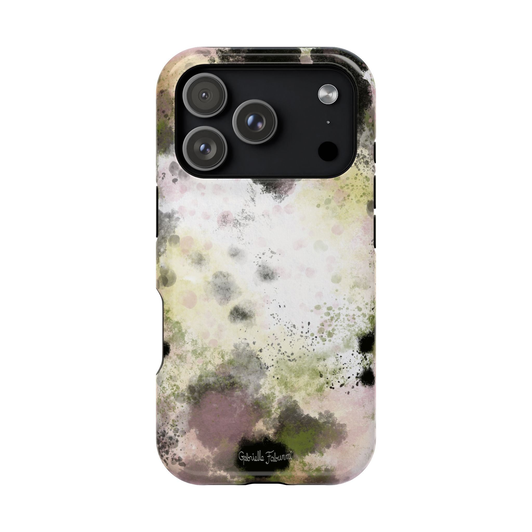 Watercolor Moss Phone Case — Impact‑Resistant Magnetic iPhone Cover