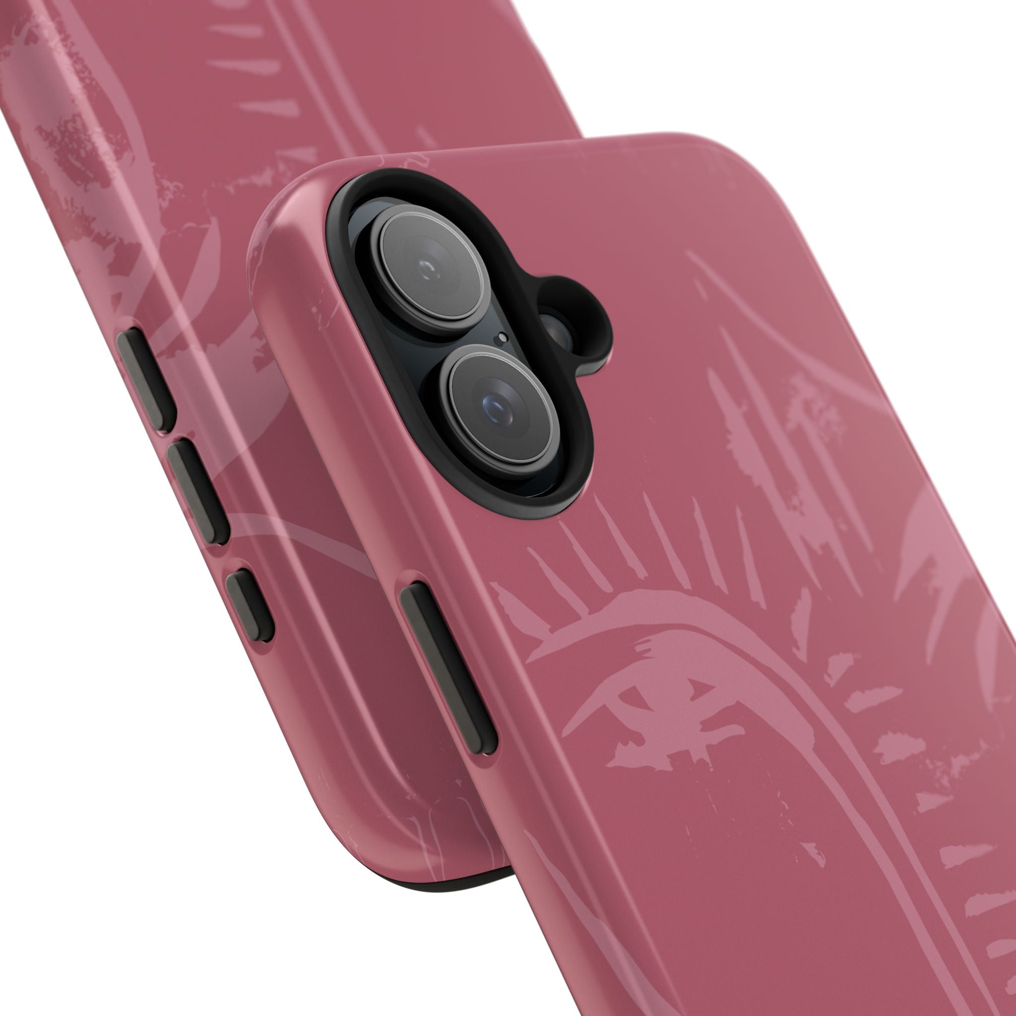 Abstract Line Face Tough Phone Case | Blush Pink Minimalist Art