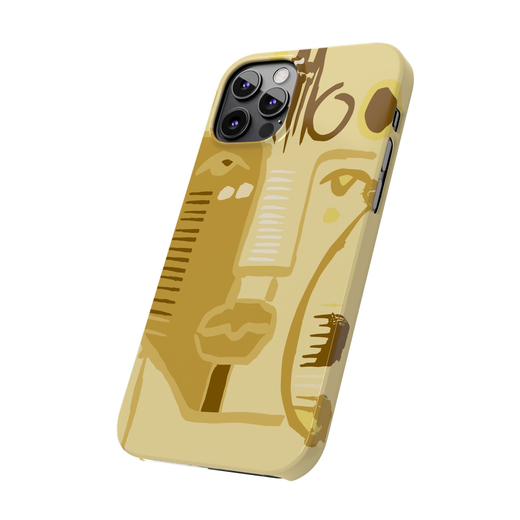 Abstract Face Art Slim Phone Case | Minimalist Neutral Tones