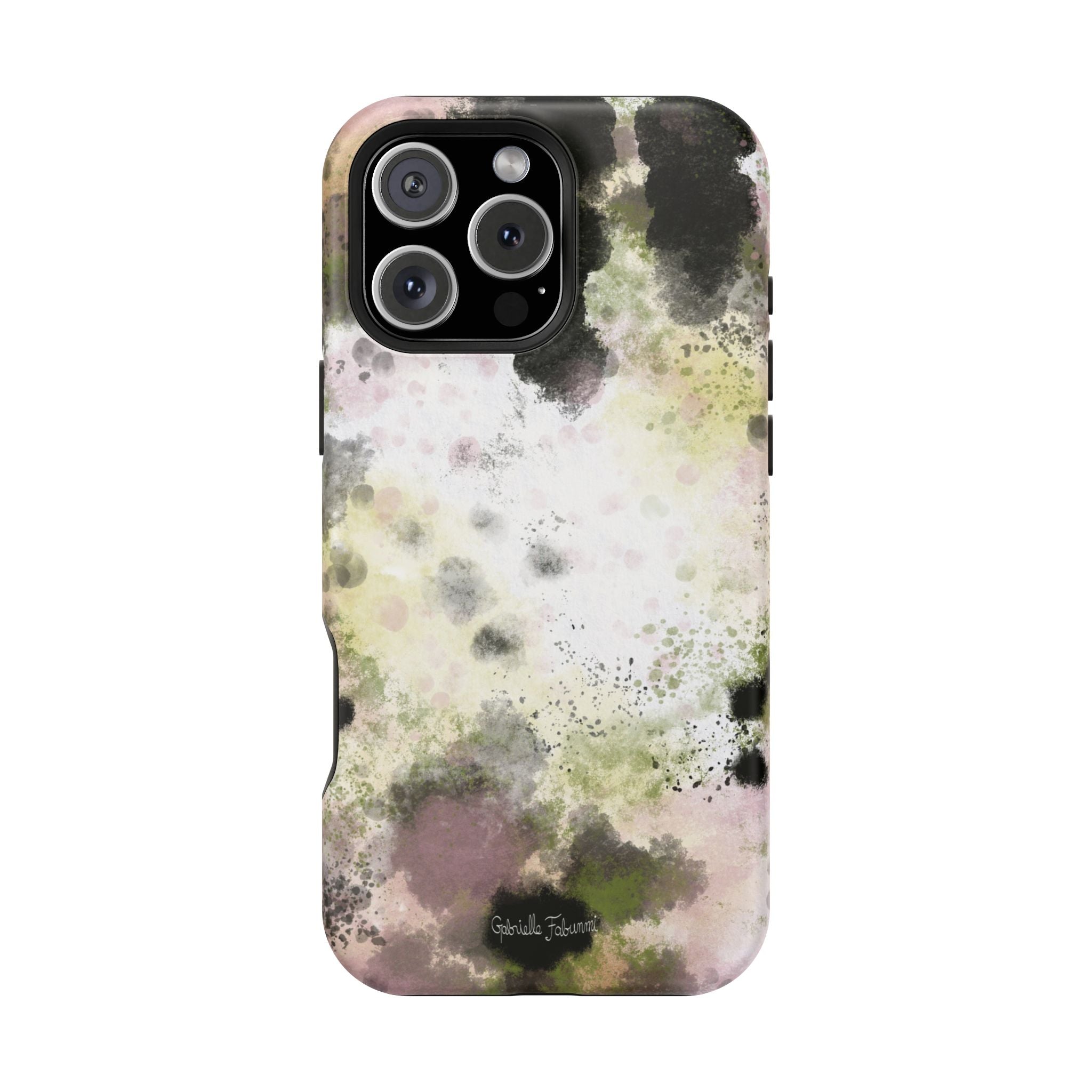 Watercolor Moss Phone Case — Impact‑Resistant Magnetic iPhone Cover