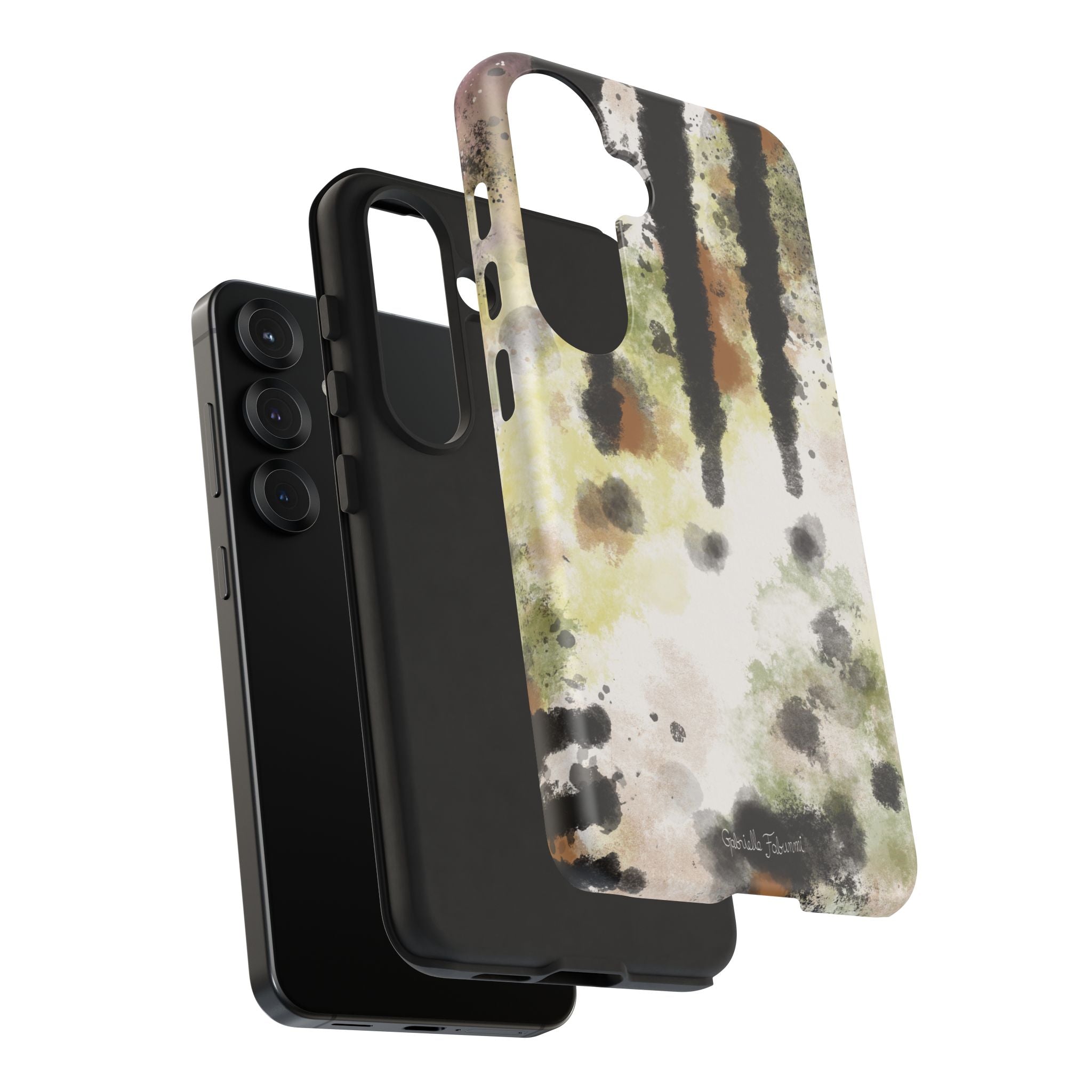 Abstract Camouflage Tough Phone Case — Watercolor Drip Design