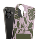 Slim Phone Case — Retro Monstera Plant Pink Green Botanical Design