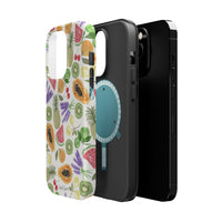 Tropical Fruit Magnetic Impact Phone Case — Watercolor Kiwi, Papaya & Watermelon