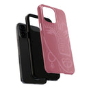 Abstract Line Face Tough Phone Case | Blush Pink Minimalist Art