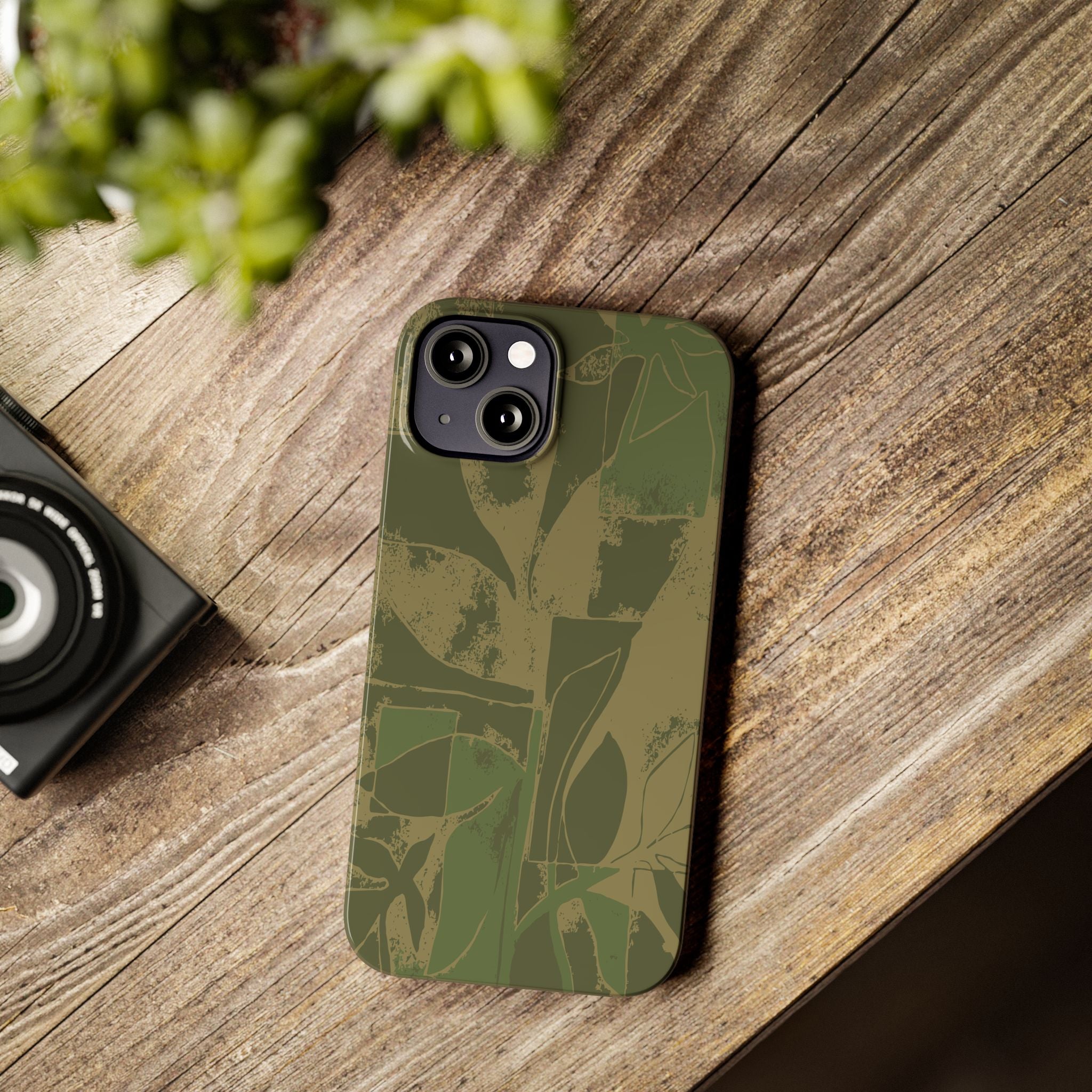 Green Color Block | Slim Phone Case