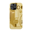 Abstract Face Art Slim Phone Case | Minimalist Neutral Tones