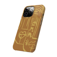 Abstract Face Line Art Slim Phone Case | Minimalist Brown Sketch