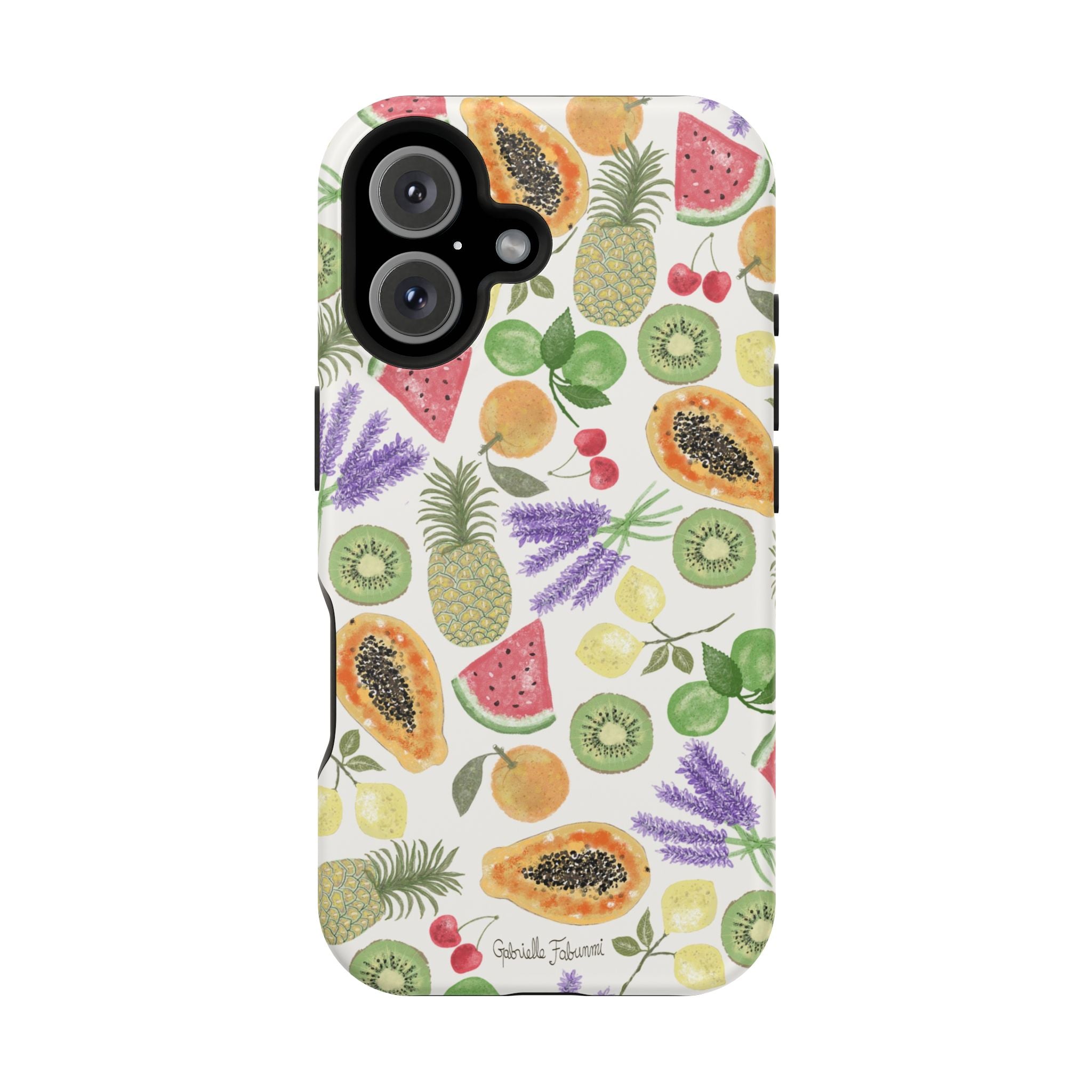Tropical Fruit Magnetic Impact Phone Case — Watercolor Kiwi, Papaya & Watermelon