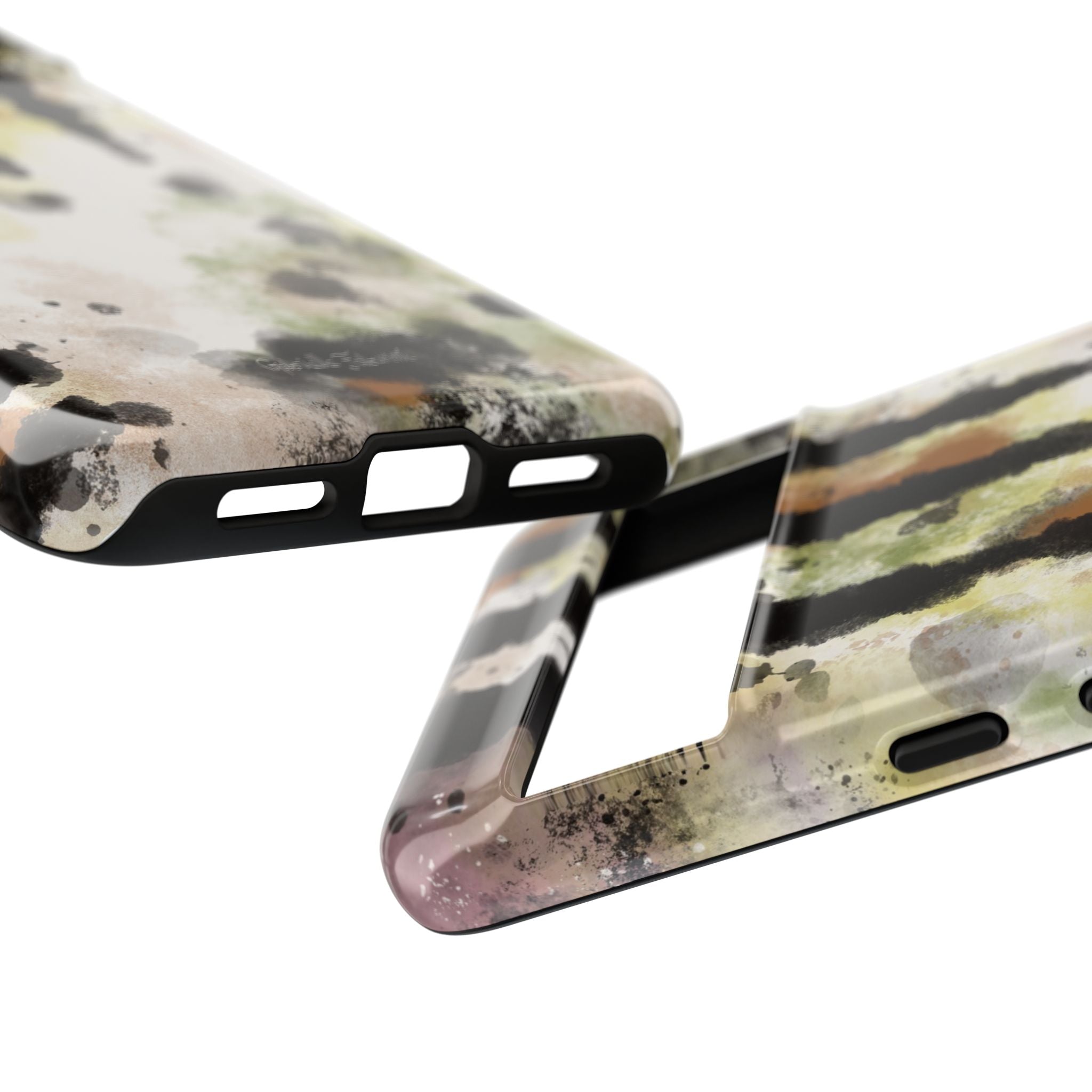 Abstract Camouflage Tough Phone Case — Watercolor Drip Design