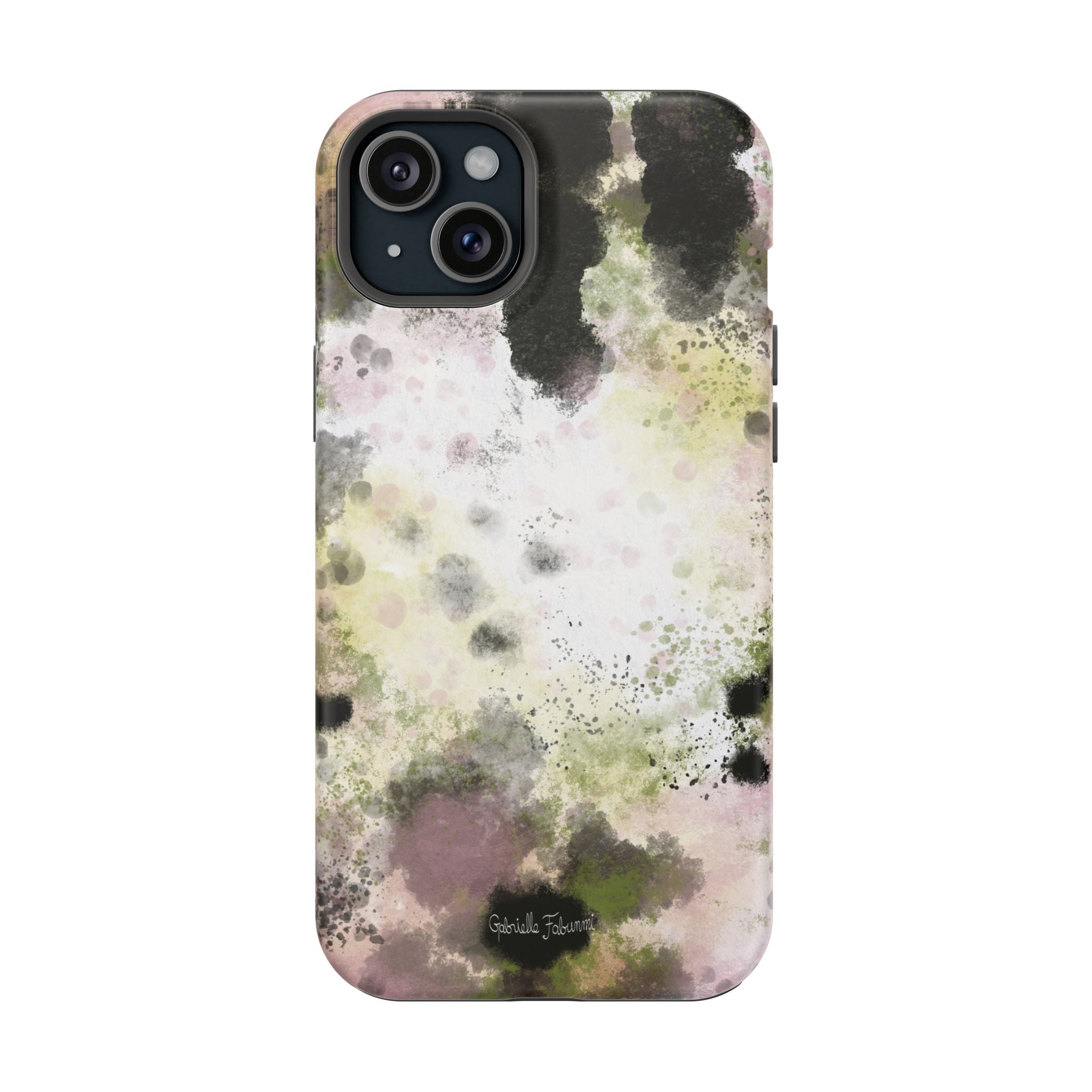 Watercolor Moss Phone Case — Impact‑Resistant Magnetic iPhone Cover