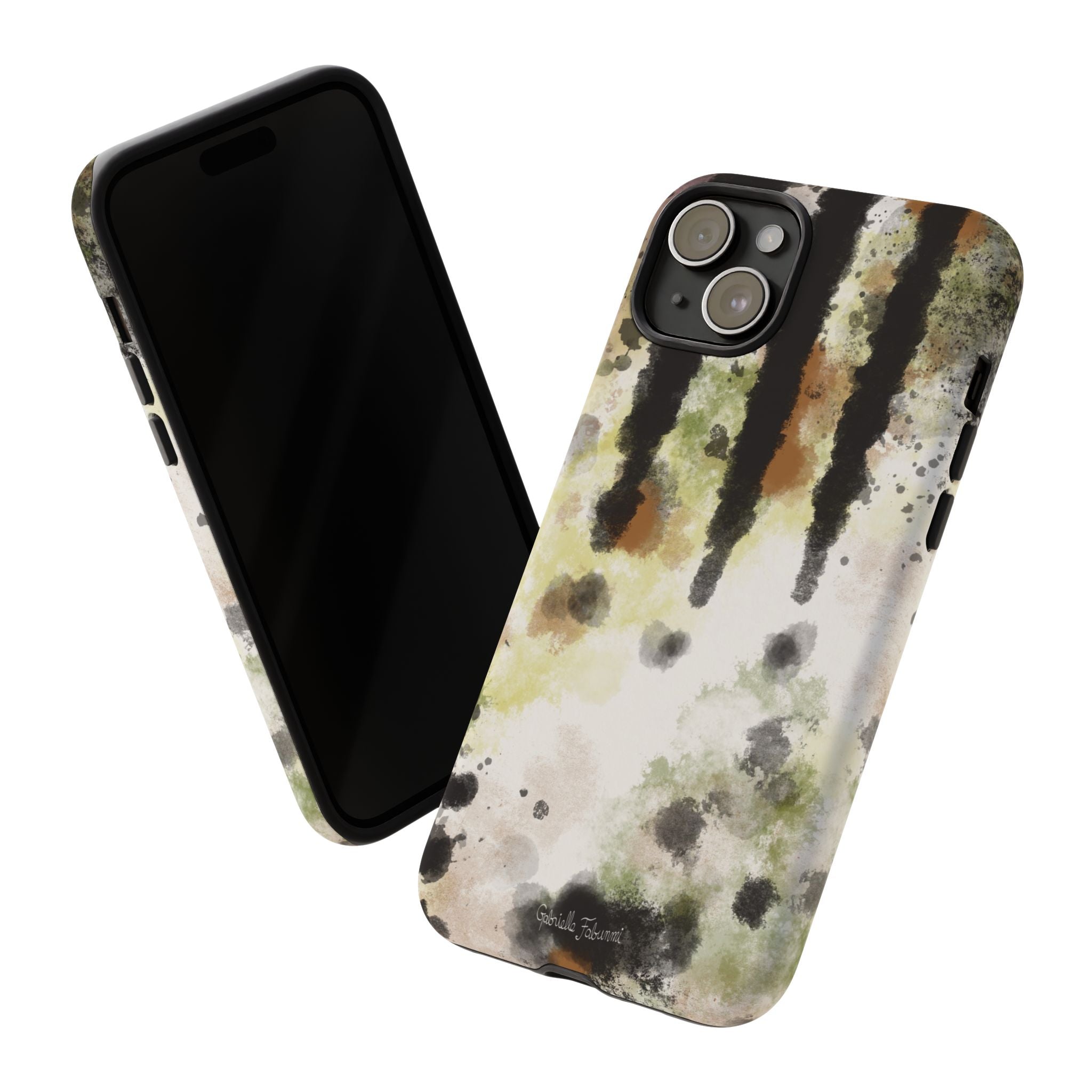 Abstract Camouflage Tough Phone Case — Watercolor Drip Design