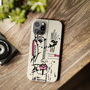 Abstract Face Line Art Slim Phone Case | Minimal Pink Accent