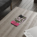 Slim Phone Case — Retro Monstera Plant Pink Green Botanical Design