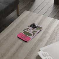 Slim Phone Case — Retro Monstera Plant Pink Green Botanical Design