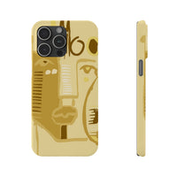 Abstract Face Art Slim Phone Case | Minimalist Neutral Tones
