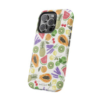 Tropical Fruit Magnetic Impact Phone Case — Watercolor Kiwi, Papaya & Watermelon