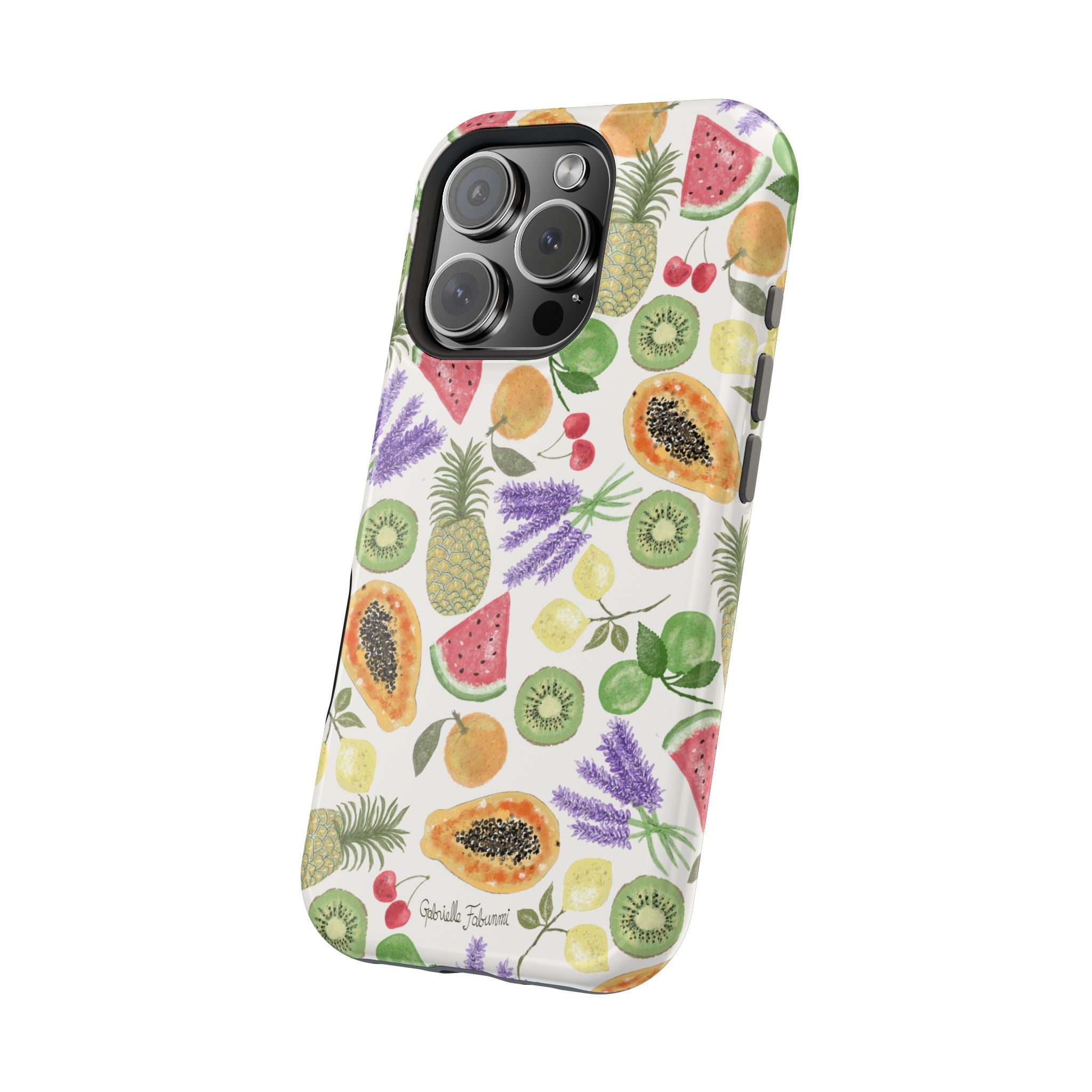 Tropical Fruit Magnetic Impact Phone Case — Watercolor Kiwi, Papaya & Watermelon