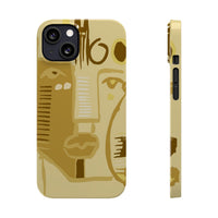 Abstract Face Art Slim Phone Case | Minimalist Neutral Tones