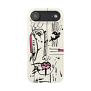 Abstract Face Line Art Slim Phone Case | Minimal Pink Accent