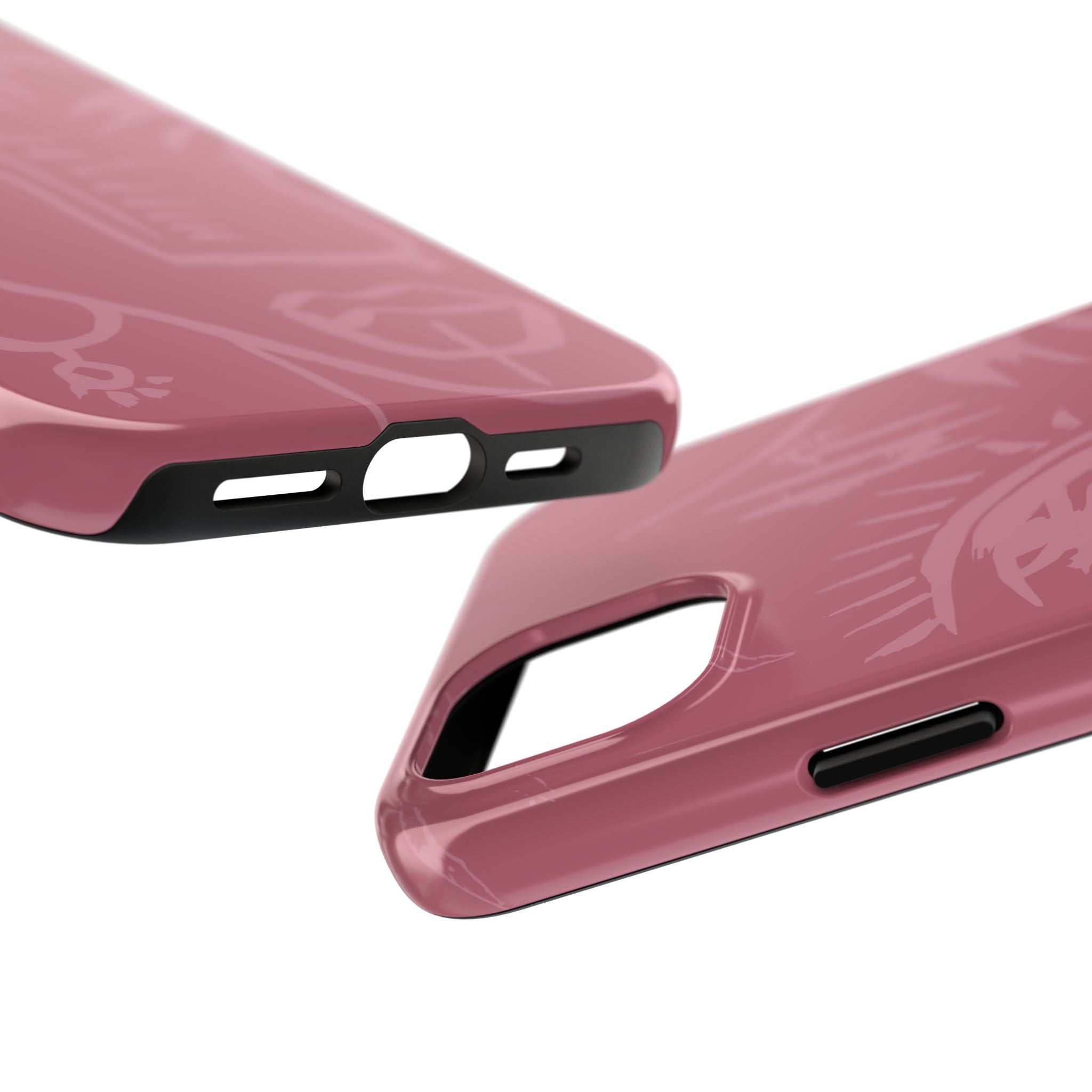 Abstract Line Face Tough Phone Case | Blush Pink Minimalist Art
