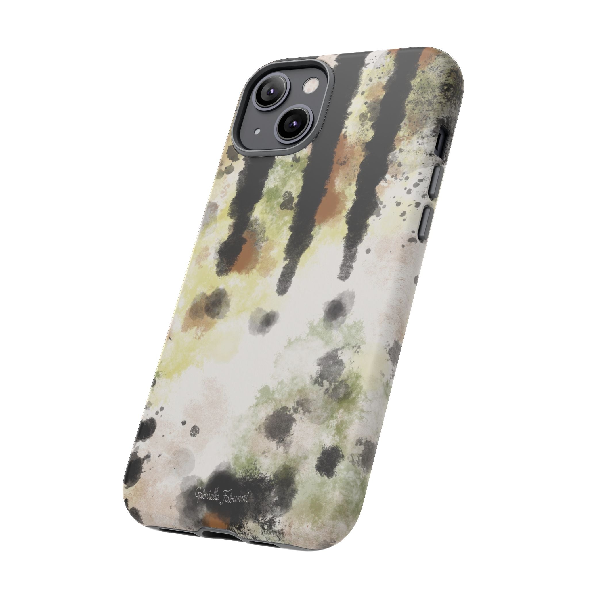 Abstract Camouflage Tough Phone Case — Watercolor Drip Design
