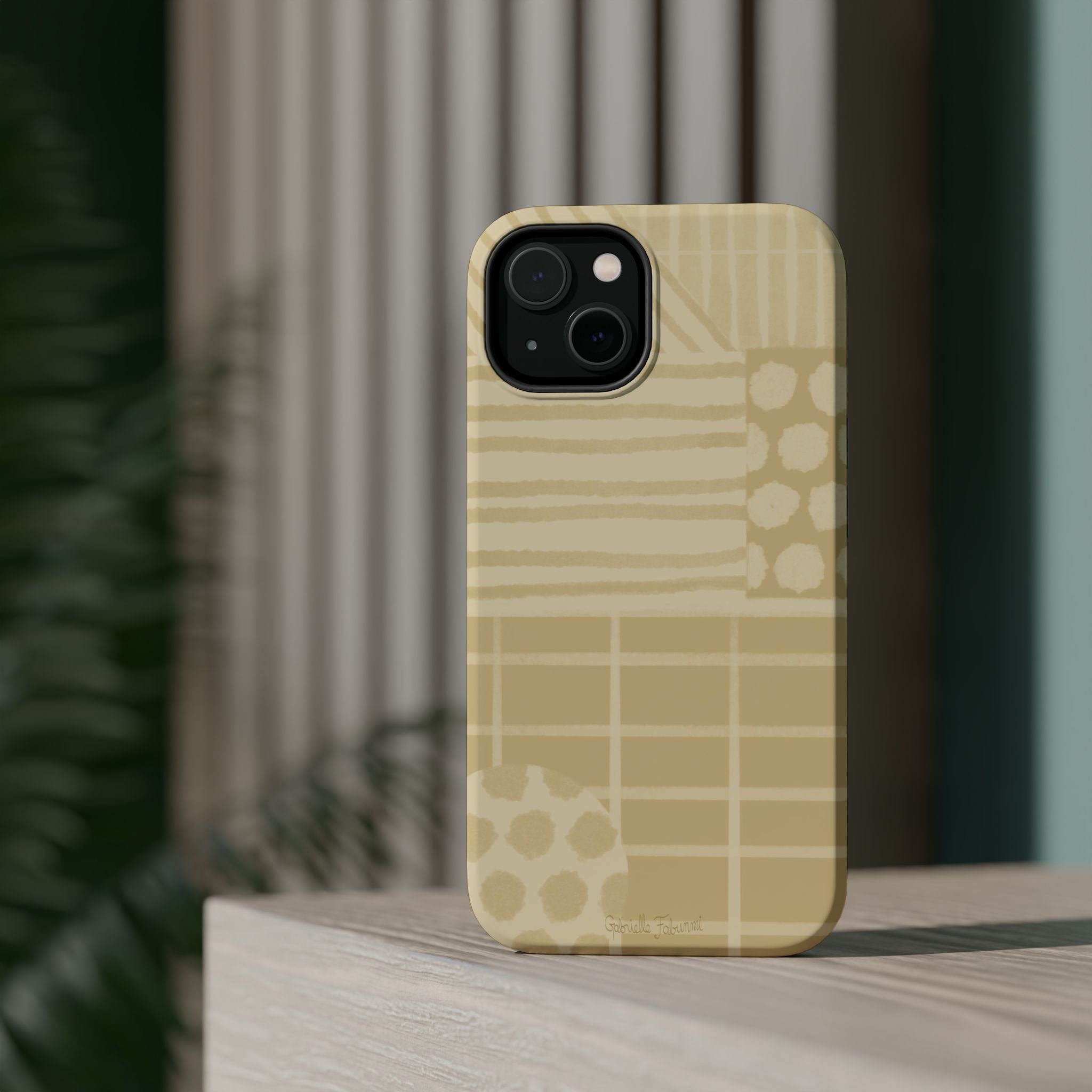 Magnetic Impact-Resistant Phone Case — Neutral Geometric Pattern